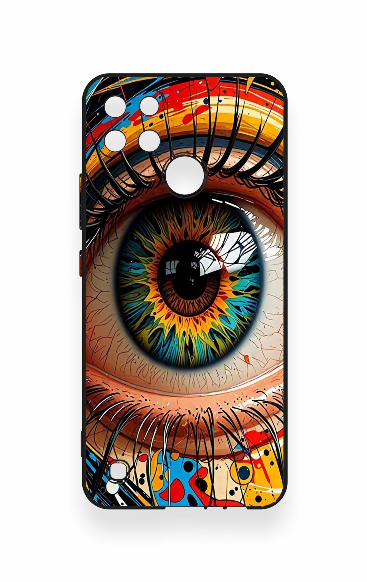 Realme C21Y Uyumlu Renkli Göz Bebeği Desenli Silikon Kılıf