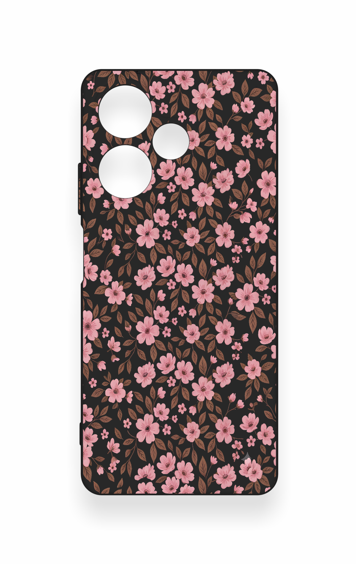 İnfinix Hot 30 Uyumlu Mini Pembe Çiçek Desenli Silikon Kılıf
