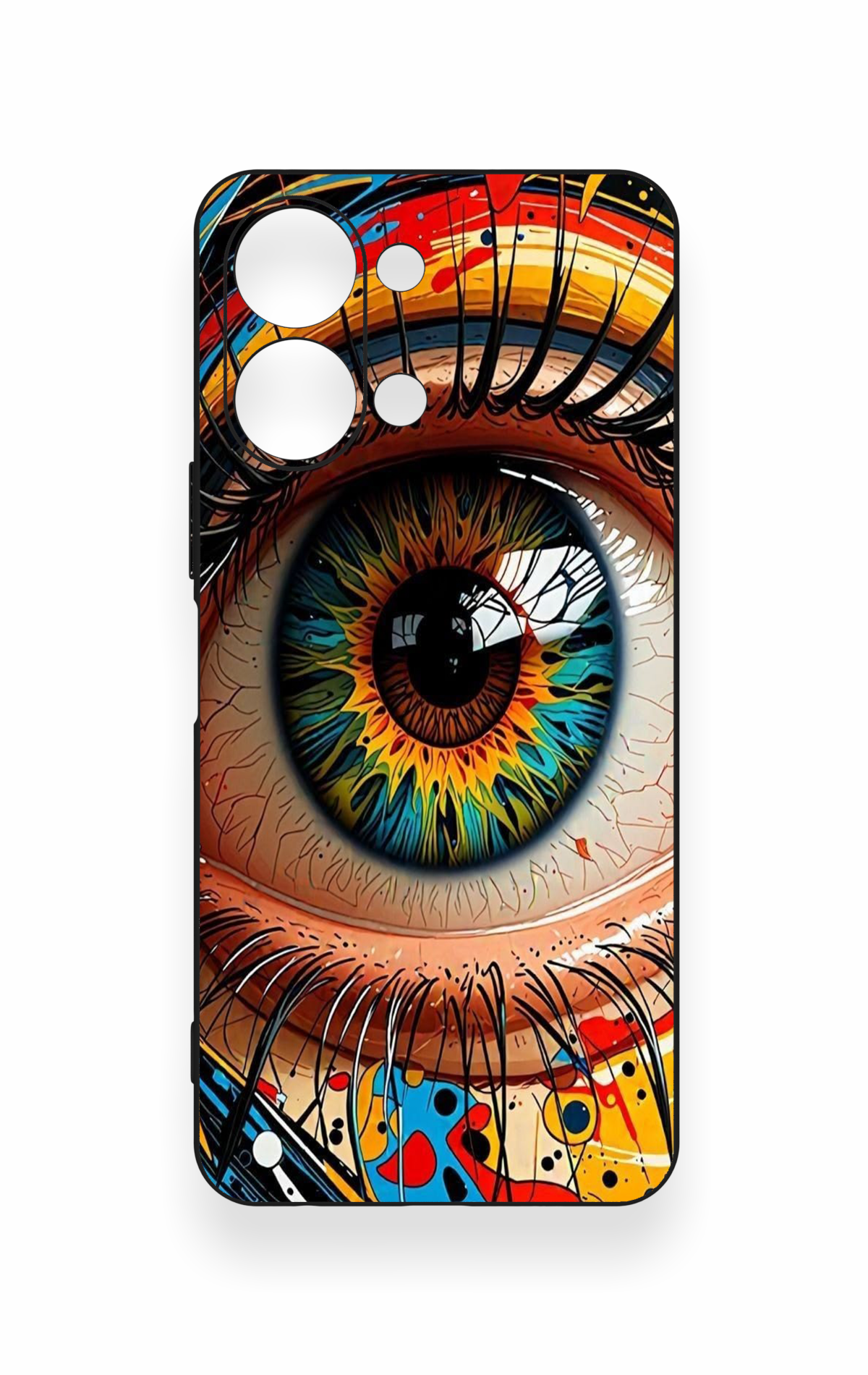 Vivo Y05 4G Uyumlu Renkli Göz Bebeği Desenli Silikon Kılıf