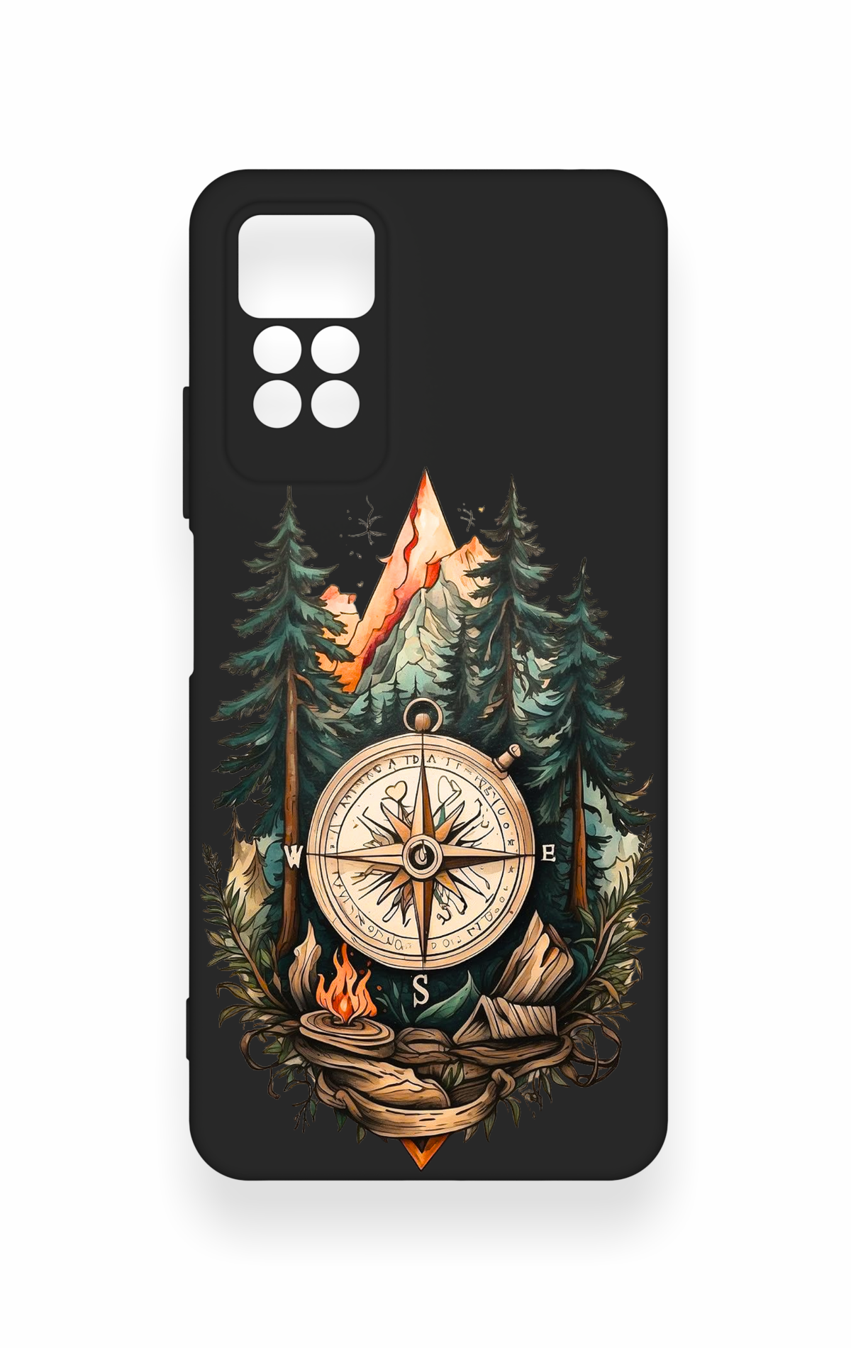 Redmi Note 11 Pro 4G Uyumlu Pusula Orman Desenli Silikon Kılıf
