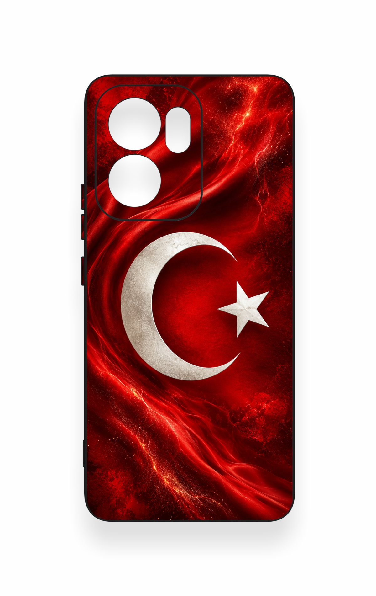 Oppo Reno 13F Uyumlu Türk Bayrağı Desenli Silikon Kılıf