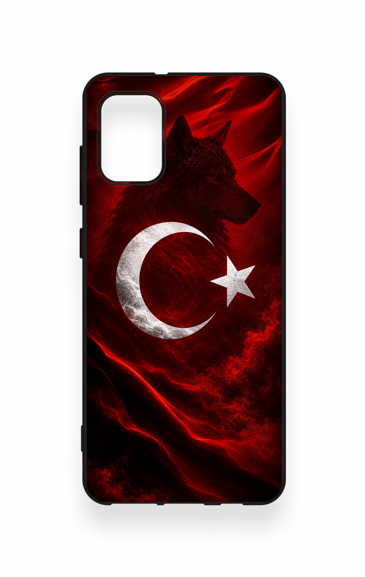 Samsung A31 Uyumlu Kurt Türk Bayrağı Desenli Silikon Kılıf