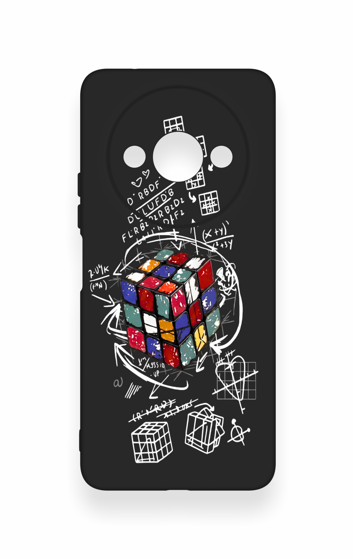 Redmi A3 Uyumlu Rubik Küb Desenli Silikon Kılıf