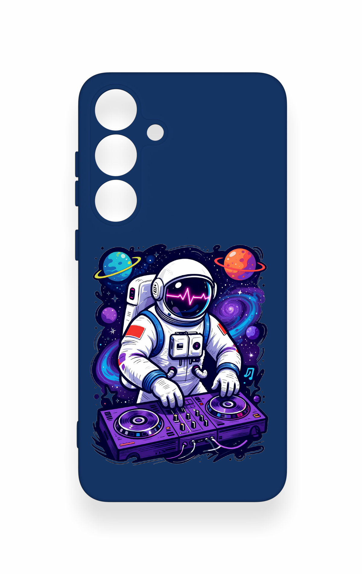 Samsung S25 Plus Uyumlu Astronot DJ Desenli Silikon Kılıf