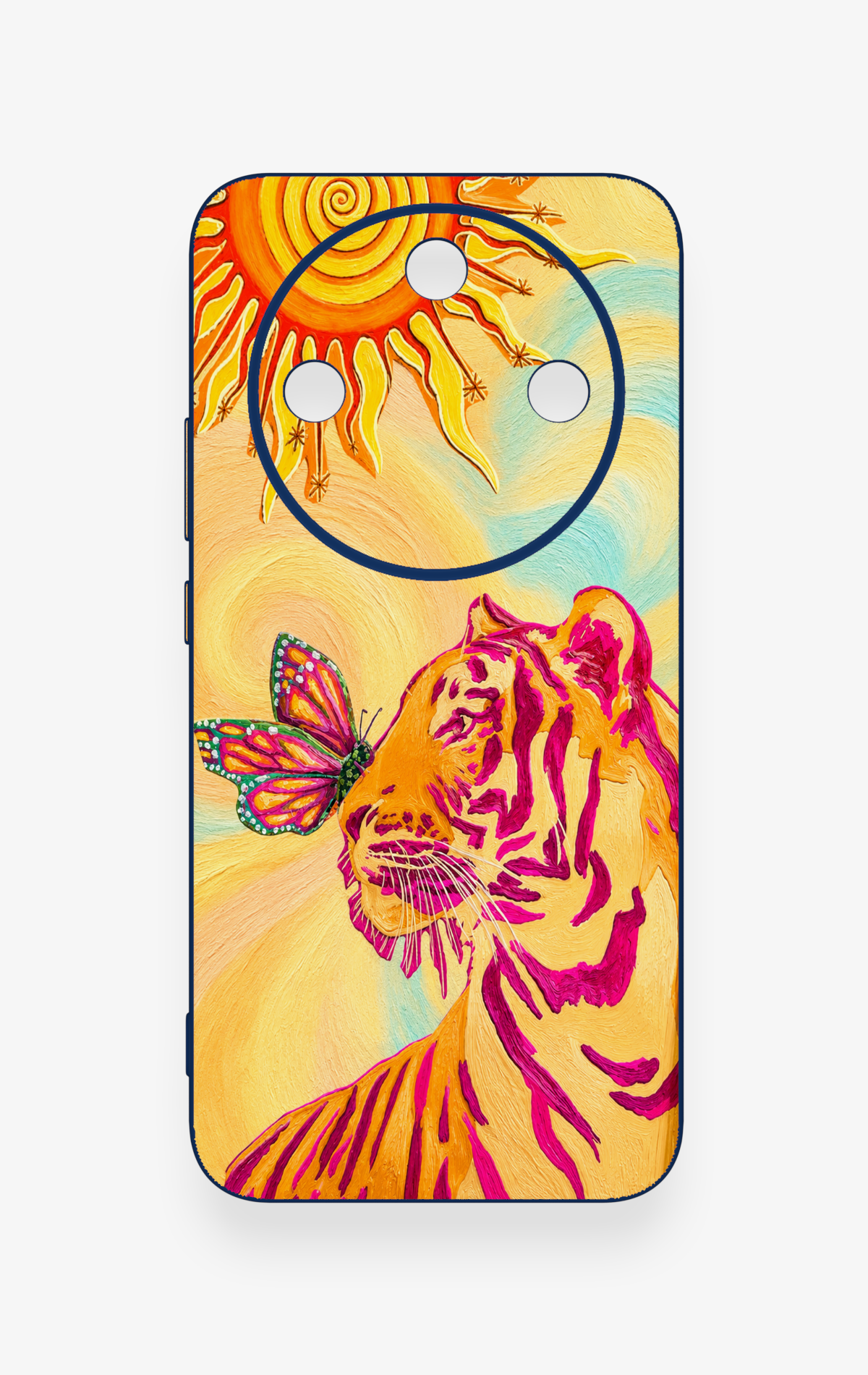 Honor Magic 8 Lite Uyumlu Güneşin Kaplanı Desenli Silikon Kılıf
