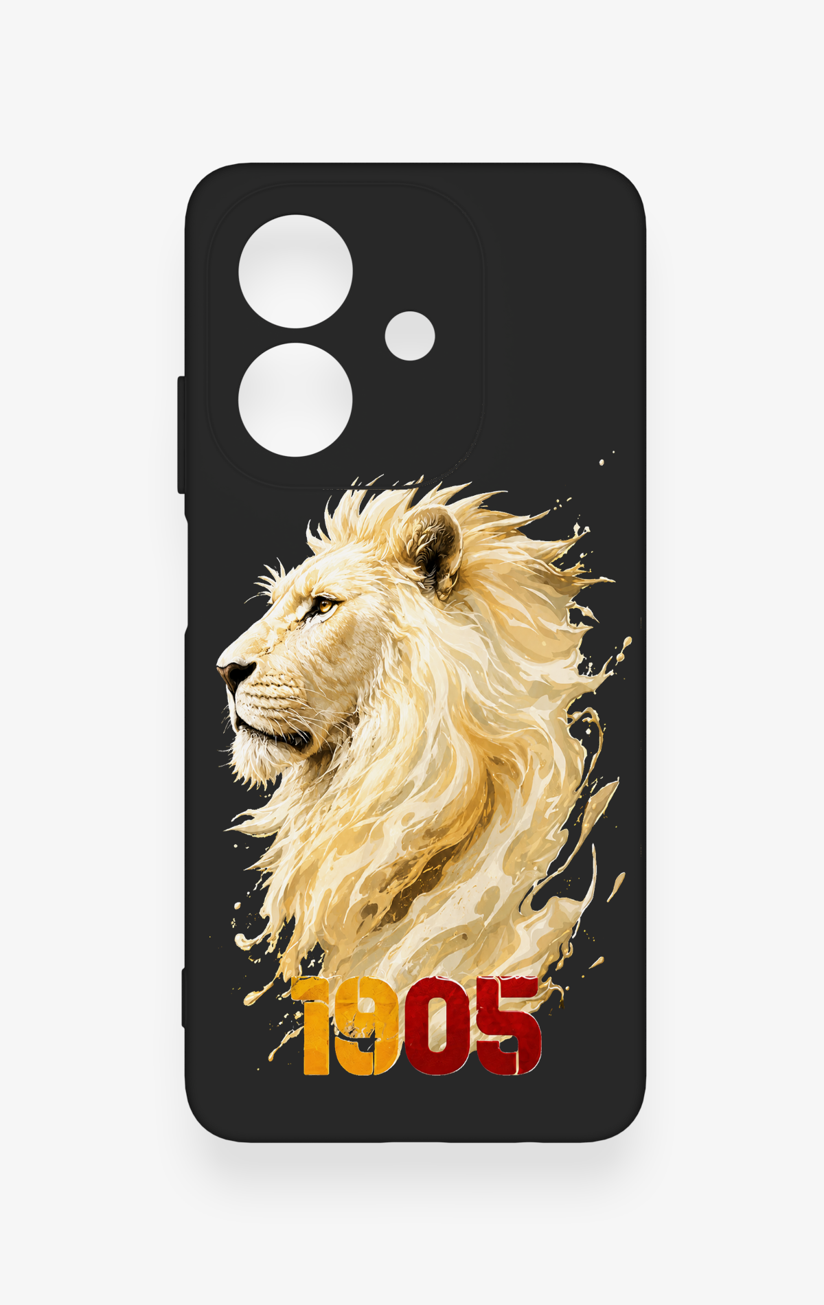 Oppo A3 Uyumlu Sarı Kırmızı 1905 Aslan Desenli Silikon Kılıf
