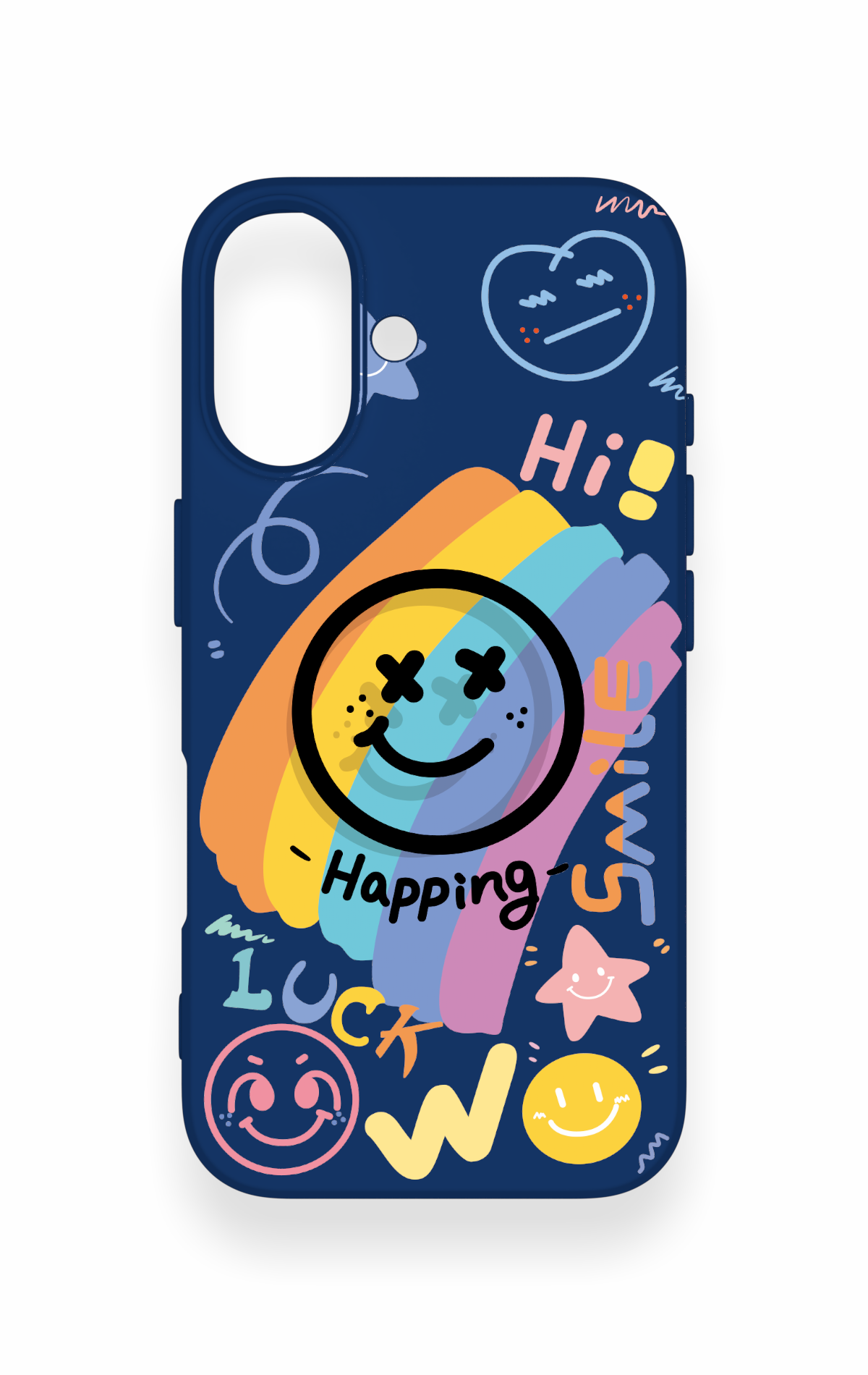 iPhone 16 Uyumlu Happing Smile Desenli Silikon Kılıf
