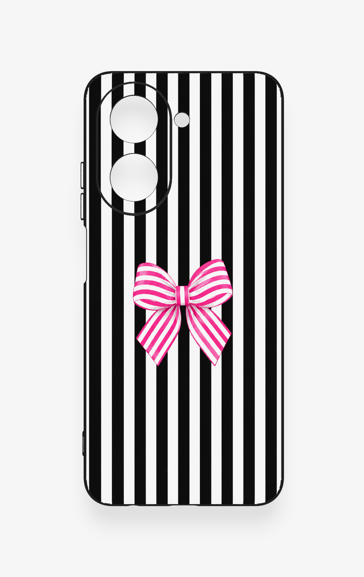 Redmi A5 Uyumlu Pembe Beyaz Kurdele Desenli Silikon Kılıf