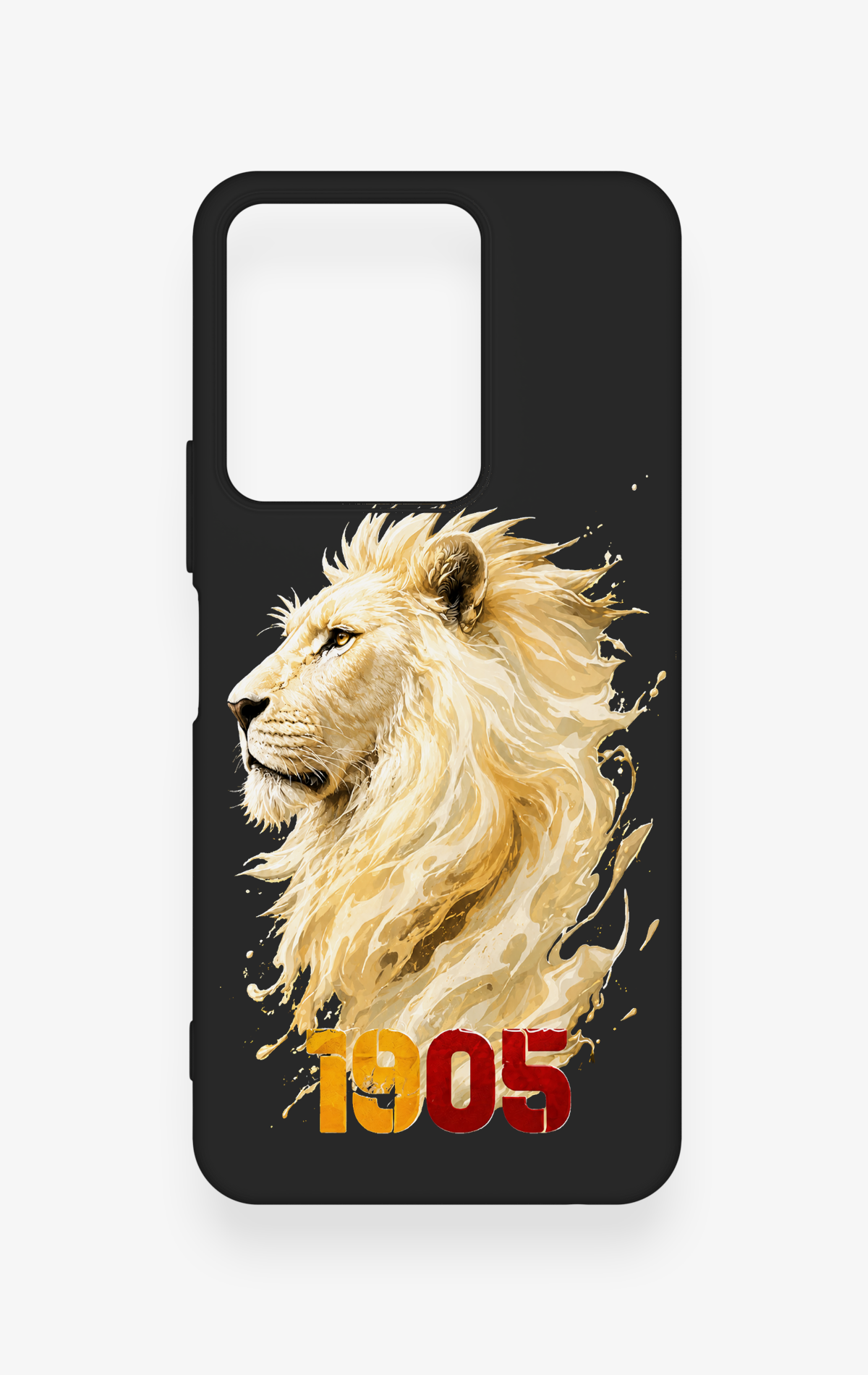 Vivo Y35 Uyumlu Sarı Kırmızı 1905 Aslan Desenli Silikon Kılıf