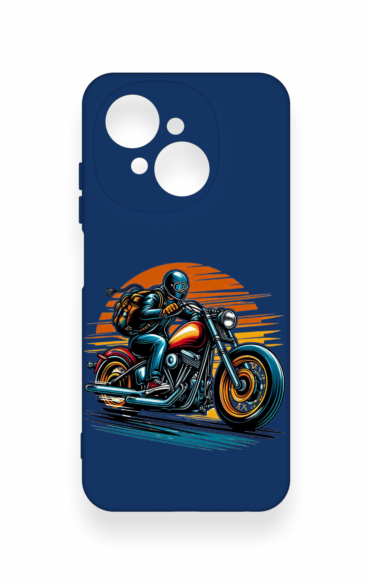 Tecno Spark Go1 Uyumlu Moto Rider Desenli Silikon Kılıf