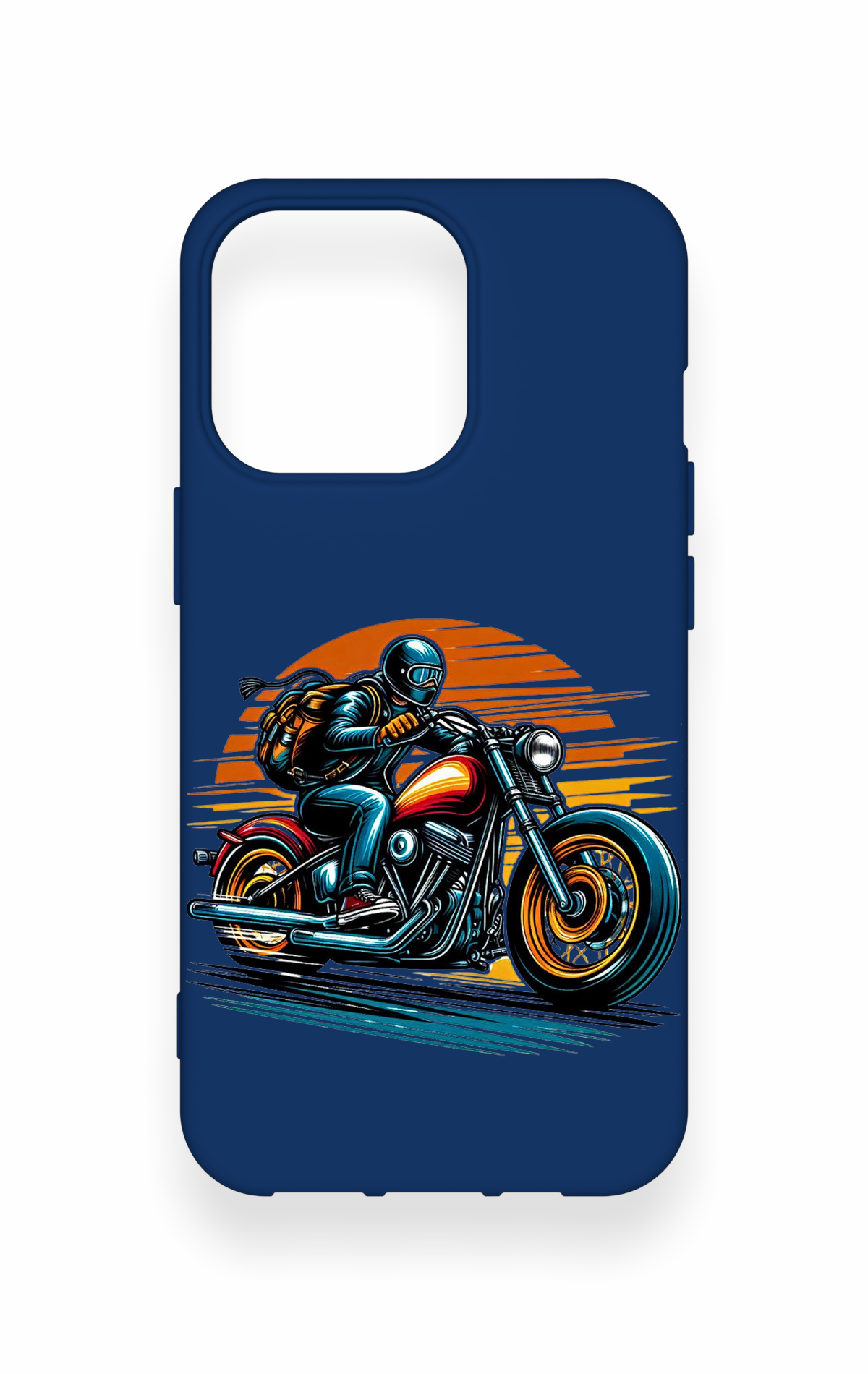 iPhone 13 Pro Uyumlu Moto Rider Desenli Silikon Kılıf