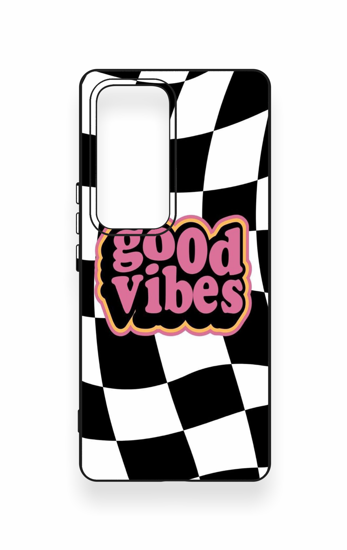 Vivo V30 Uyumlu Black Good Vibes Desenli Silikon Kılıf