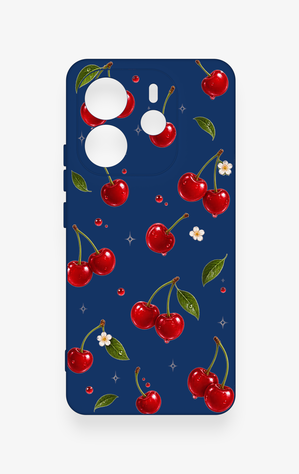 Redmi Note 14 4G Uyumlu Kiraz Papatya Desenli Silikon Kılıf