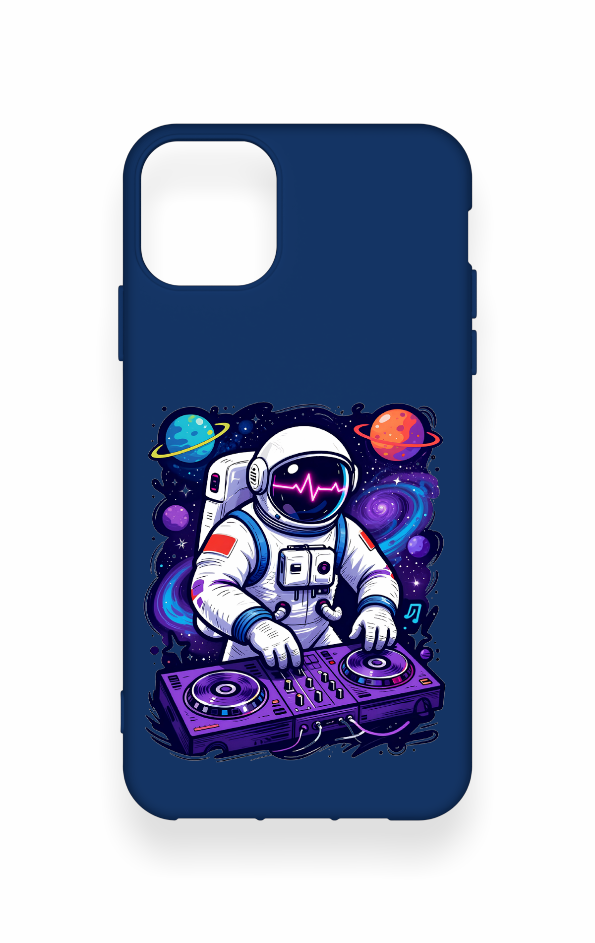 iPhone 11 Pro Max Uyumlu Astronot DJ Desenli Silikon Kılıf