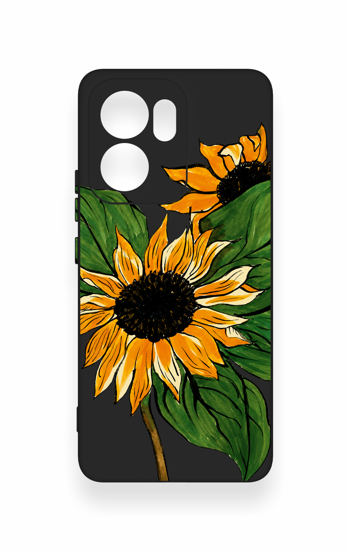 Oppo Reno 13F Uyumlu Ay Çiçeği Desenli Silikon Kılıf