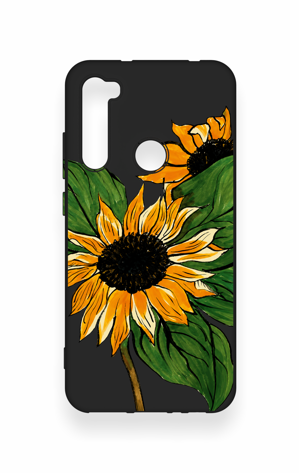 Redmi Note 8 Uyumlu Ay Çiçeği Desenli Silikon Kılıf