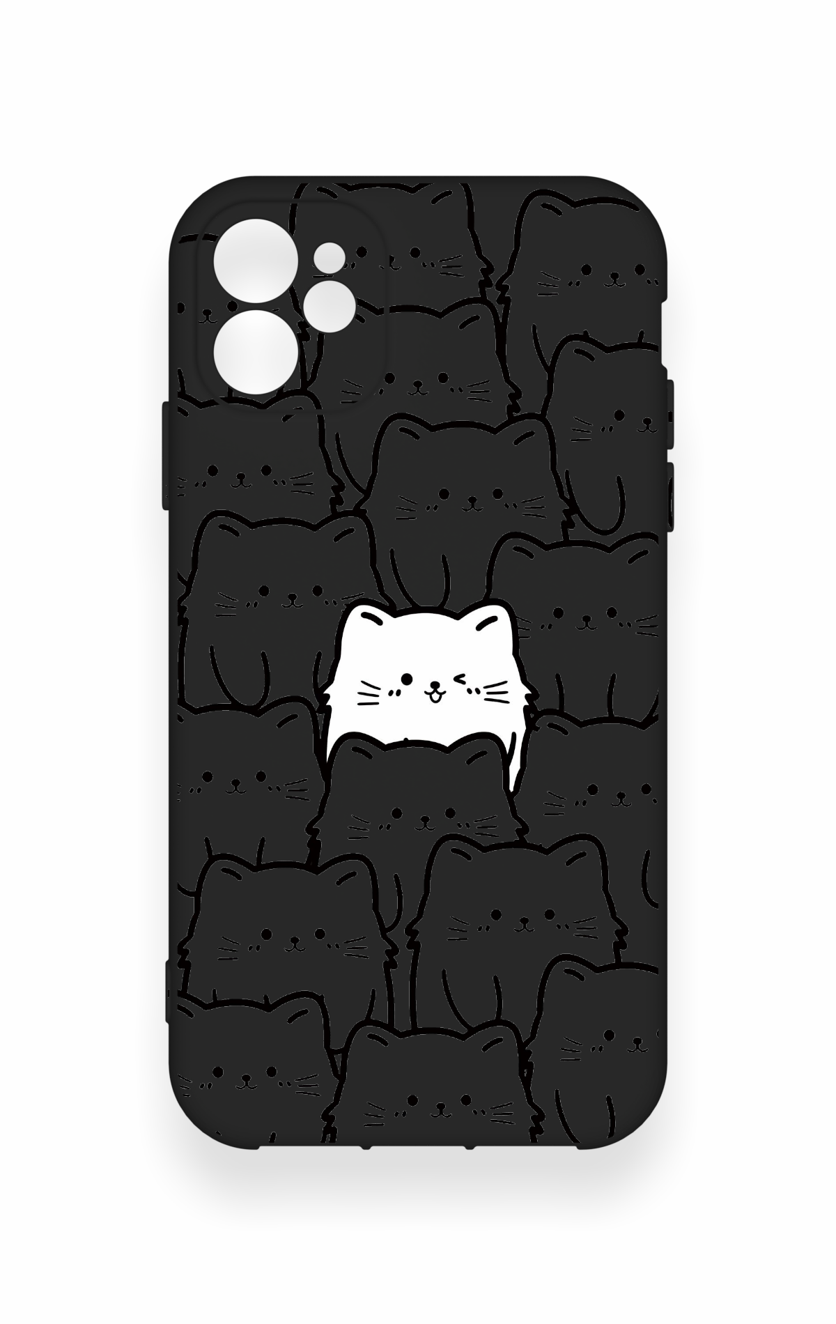 iPhone 11 Uyumlu Many Cats Desenli Silikon Kılıf
