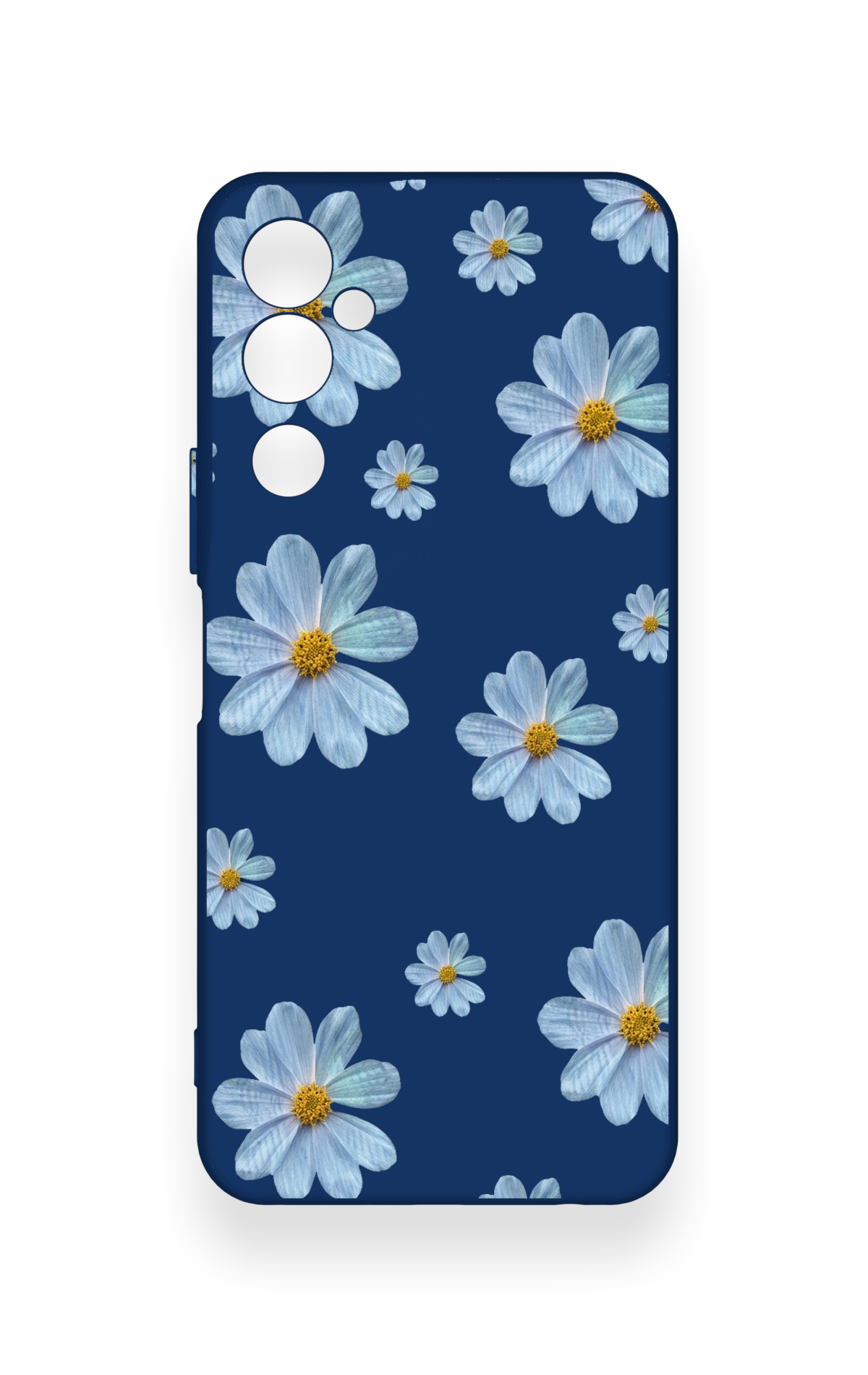 Tecno Pova Neo 2 Uyumlu Mavi Papatya Desenli Silikon Kılıf