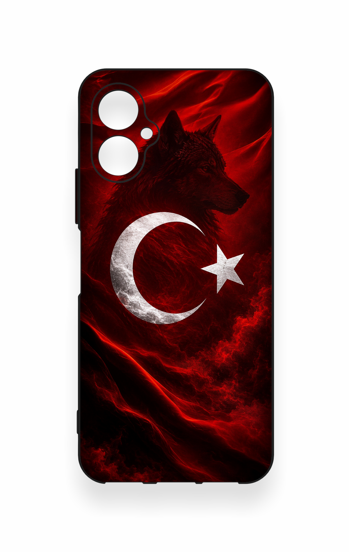 Omix X5 Uyumlu Kurt Türk Bayrağı Desenli Silikon Kılıf