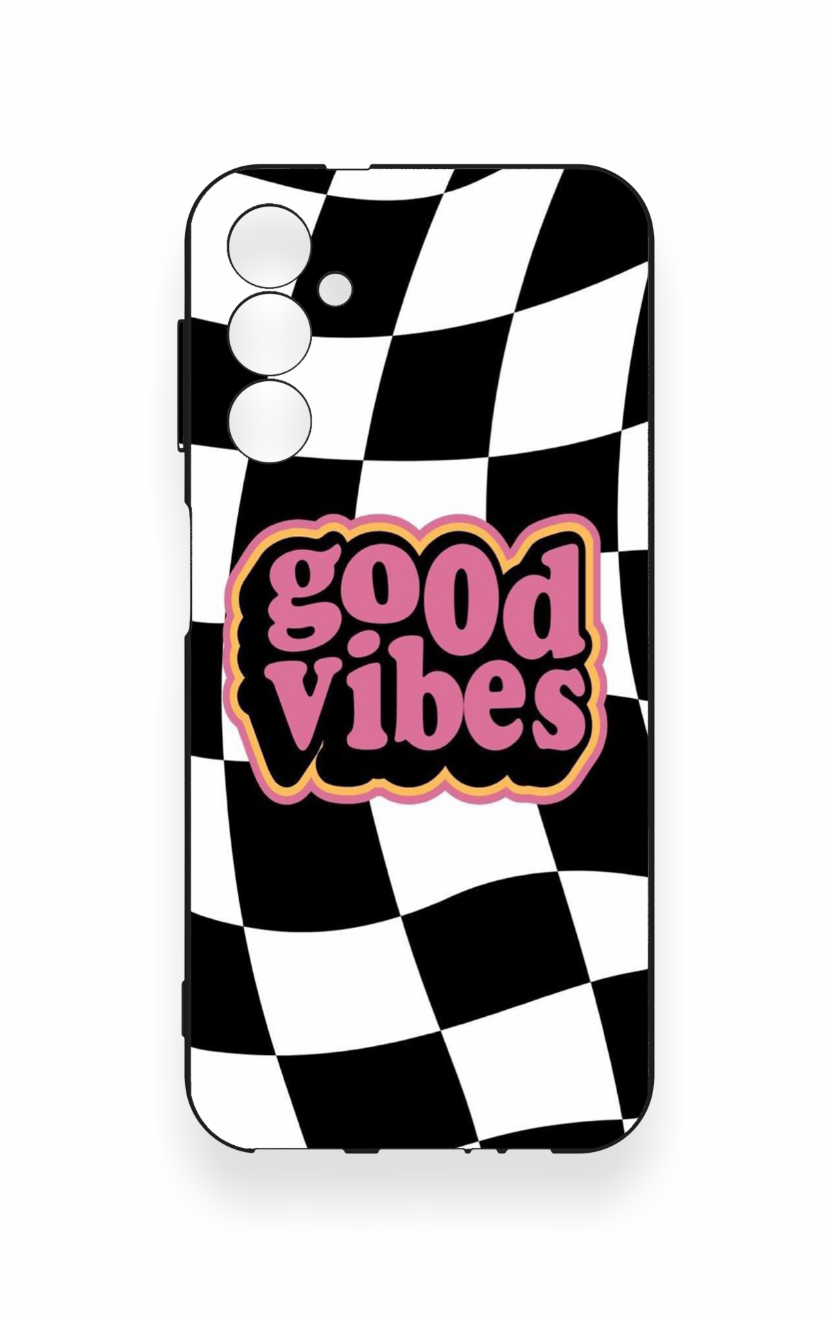 Samsung A14 Uyumlu Black Good Vibes Desenli Silikon Kılıf