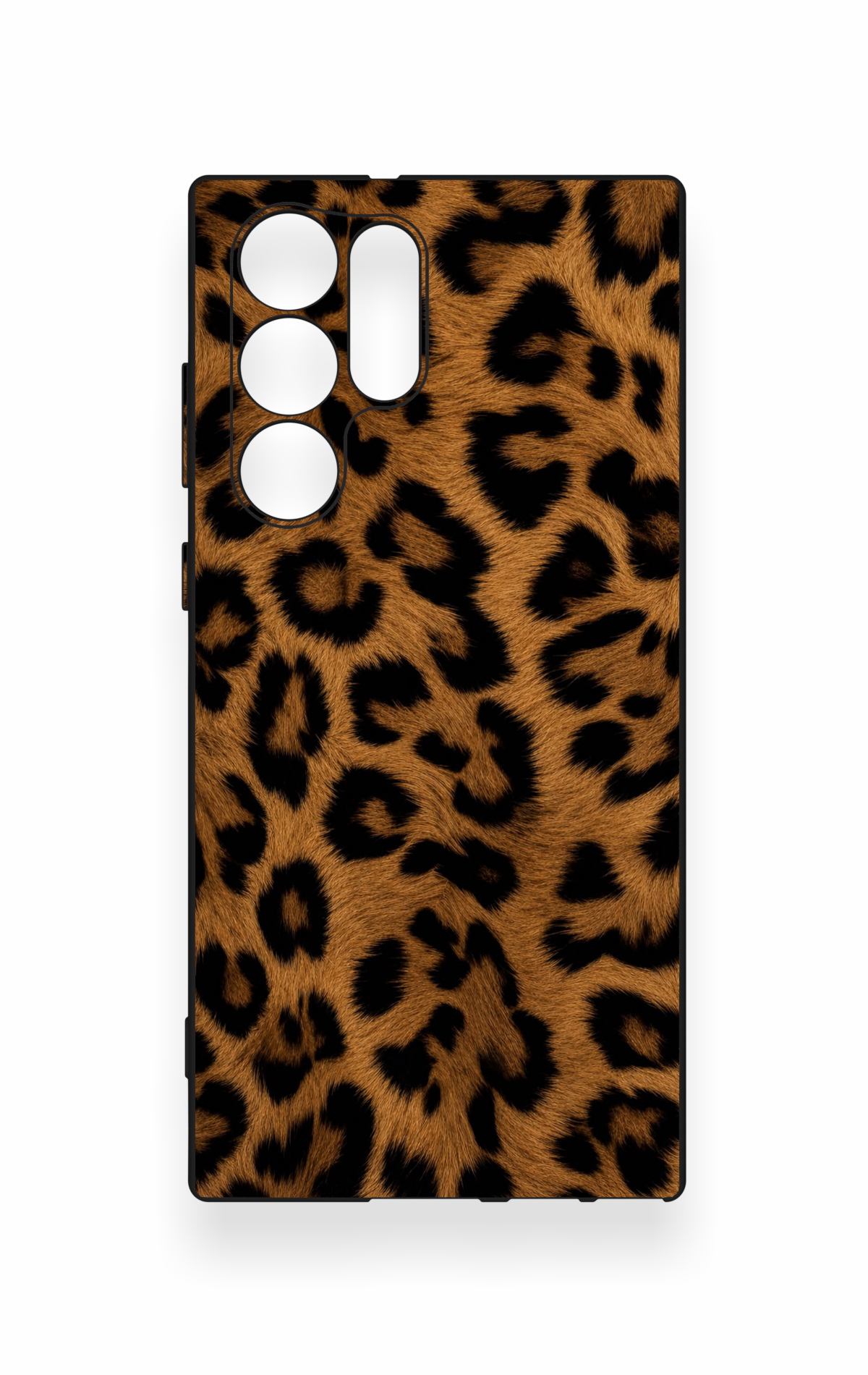 Samsung S22 Ultra Uyumlu Koyu Leopar Deri Desenli Silikon Kılıf