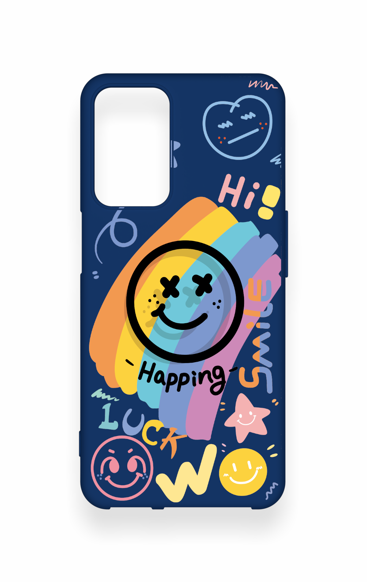 Oppo A16 Uyumlu Happing Smile Desenli Silikon Kılıf