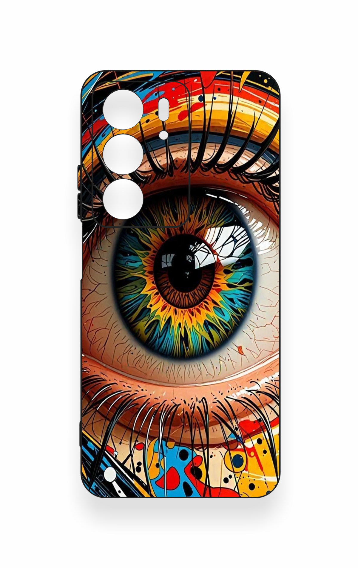 Realme C75 Uyumlu Renkli Göz Bebeği Desenli Silikon Kılıf