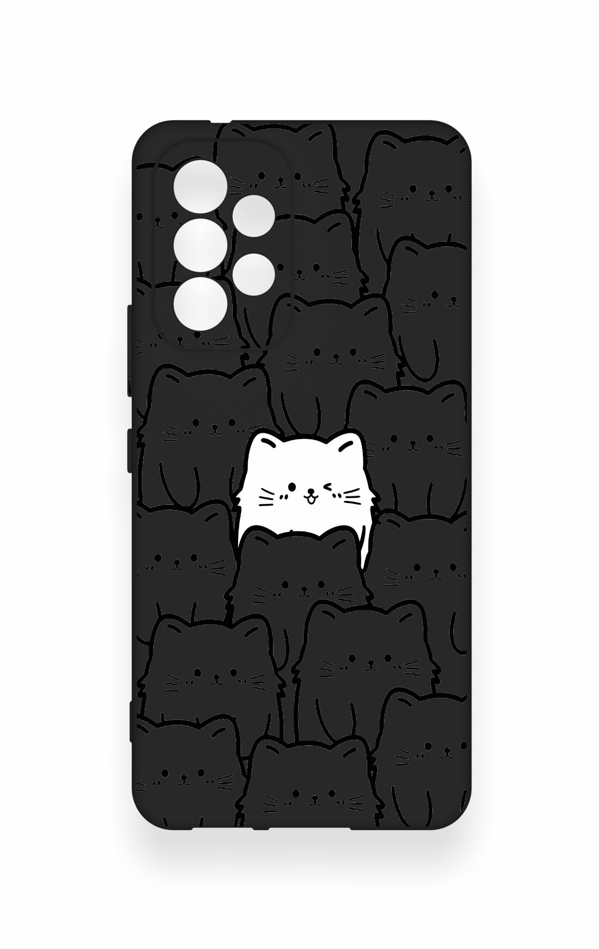 Samsung A53 Uyumlu Many Cats Desenli Silikon Kılıf