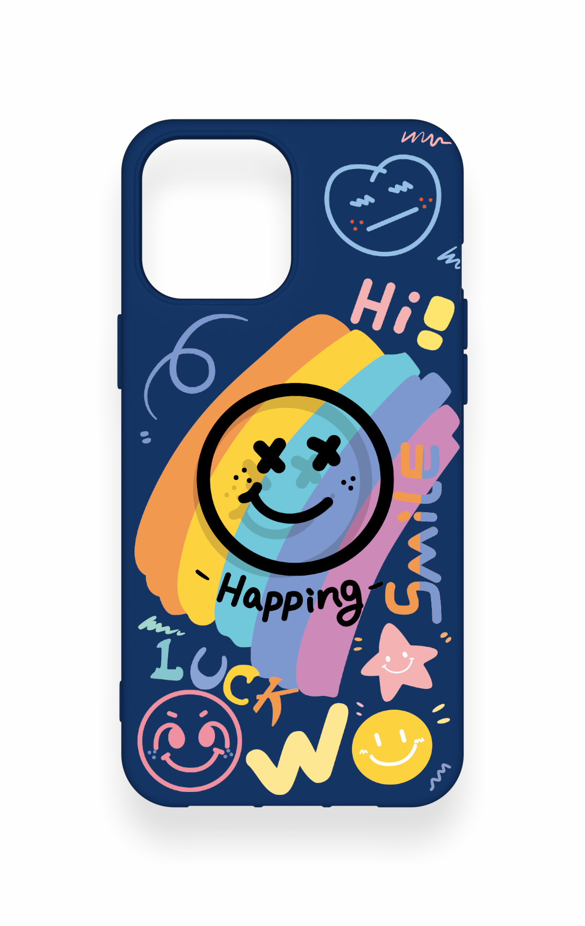 iPhone 12 Pro Max Uyumlu Happing Smile Desenli Silikon Kılıf