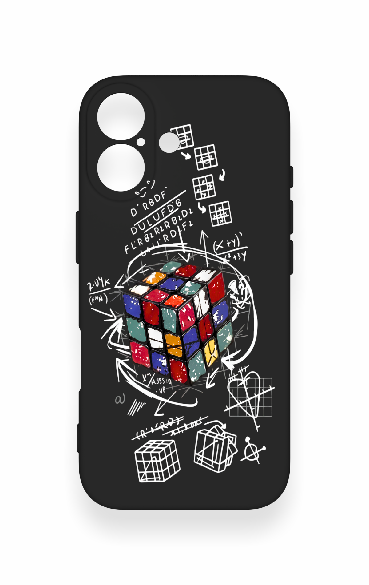 iPhone 17 Uyumlu Rubik Küb Desenli Silikon Kılıf