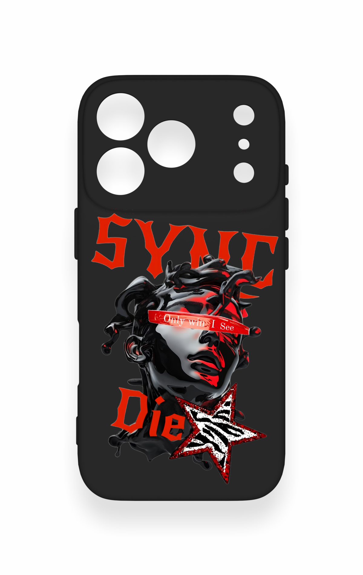 iPhone 17 Pro Uyumlu Sync Die Desenli Silikon Kılıf