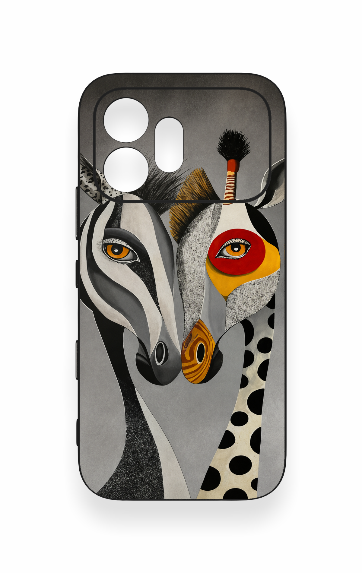 Honor 600 Uyumlu Zebra ve Zürafa Desenli Silikon Kılıf