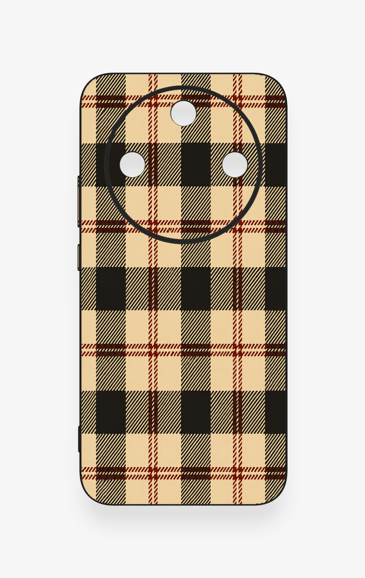 Honor Magic 8 Lite Uyumlu Krem Ekose Desenli Silikon Kılıf