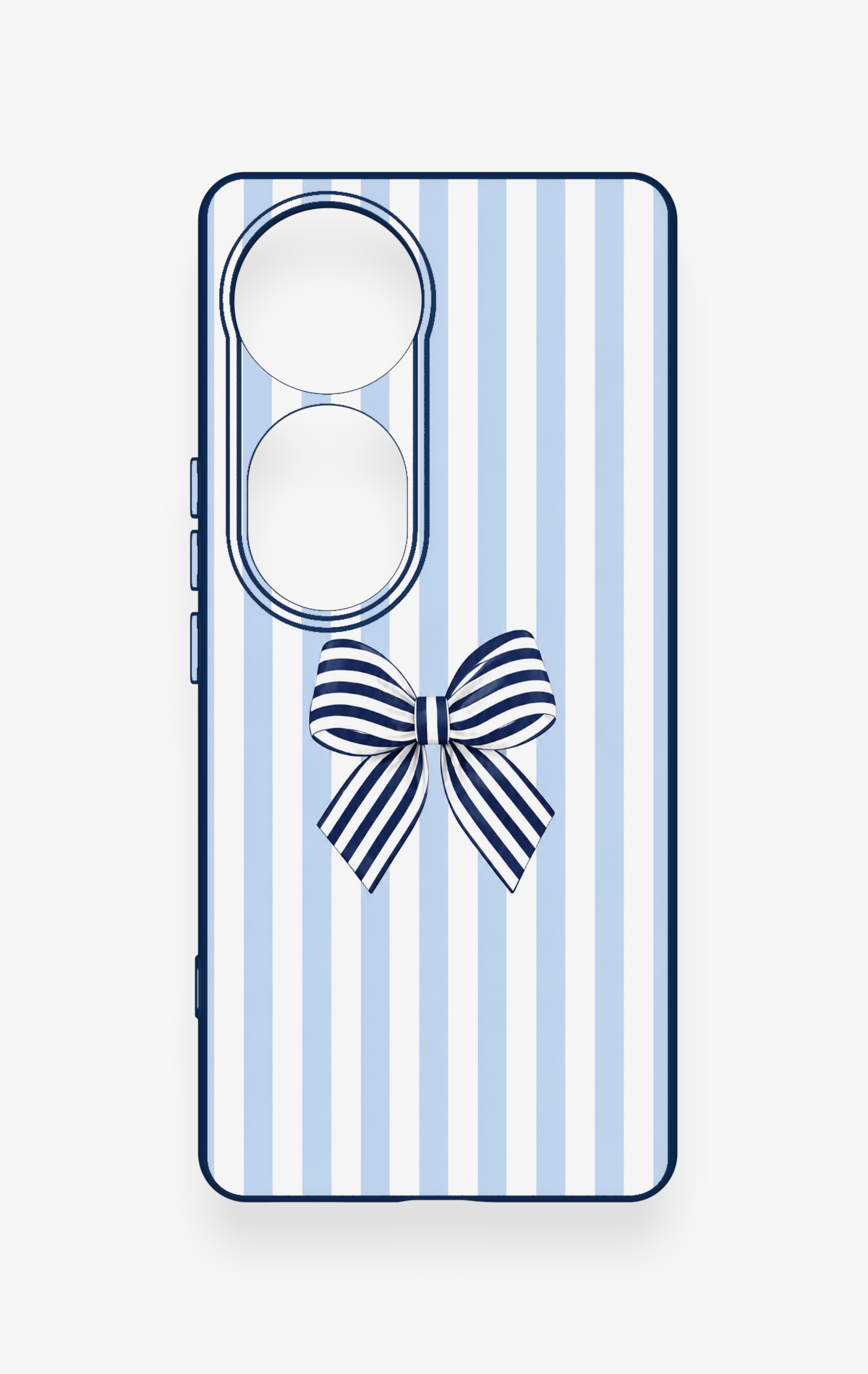 Vivo V40 Uyumlu Mavi Beyaz Kurdele Desenli Silikon Kılıf