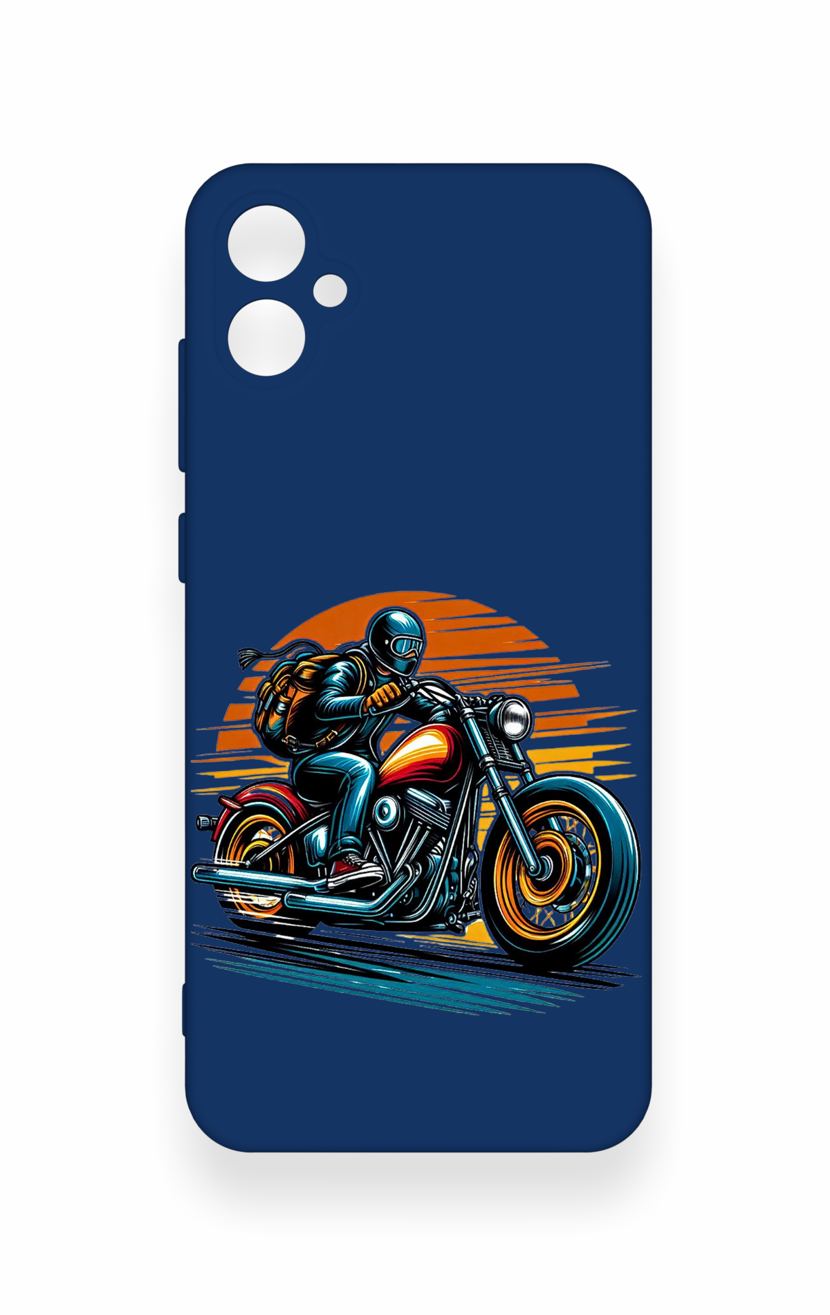 Samsung A05 Uyumlu Moto Rider Desenli Silikon Kılıf