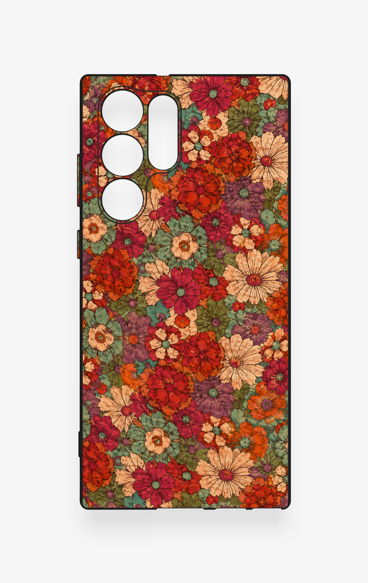 Samsung S22 Ultra Uyumlu Pastel Çiçek Bahçesi Desenli Silikon Kılıf