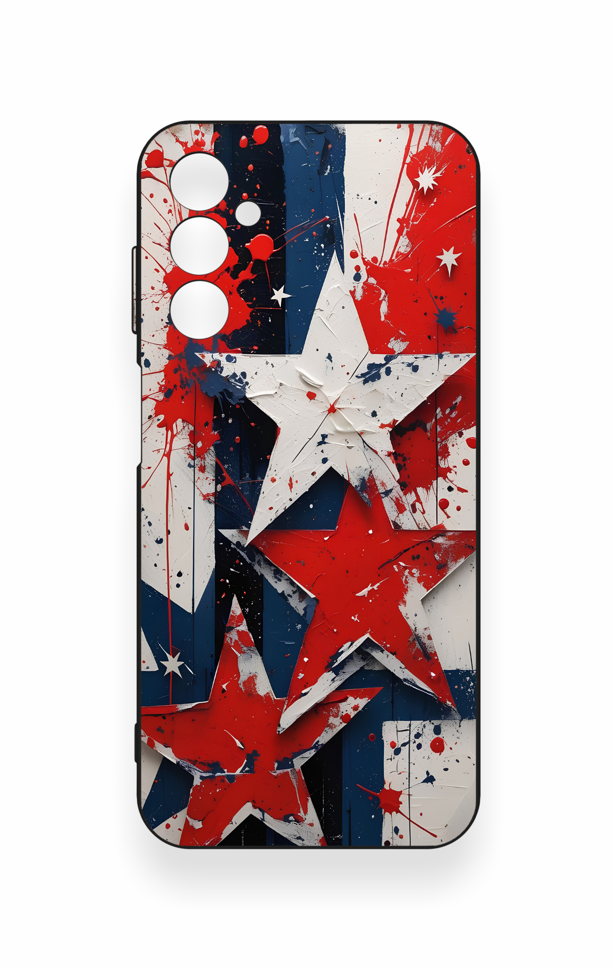 Samsung M14 Uyumlu Star Flag Desenli Silikon Kılıf