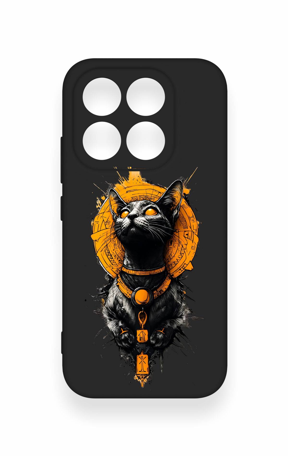 Xiaomi Mi 17 5G Uyumlu Mısırlı Kedi Tanrısı Desenli Silikon Kılıf