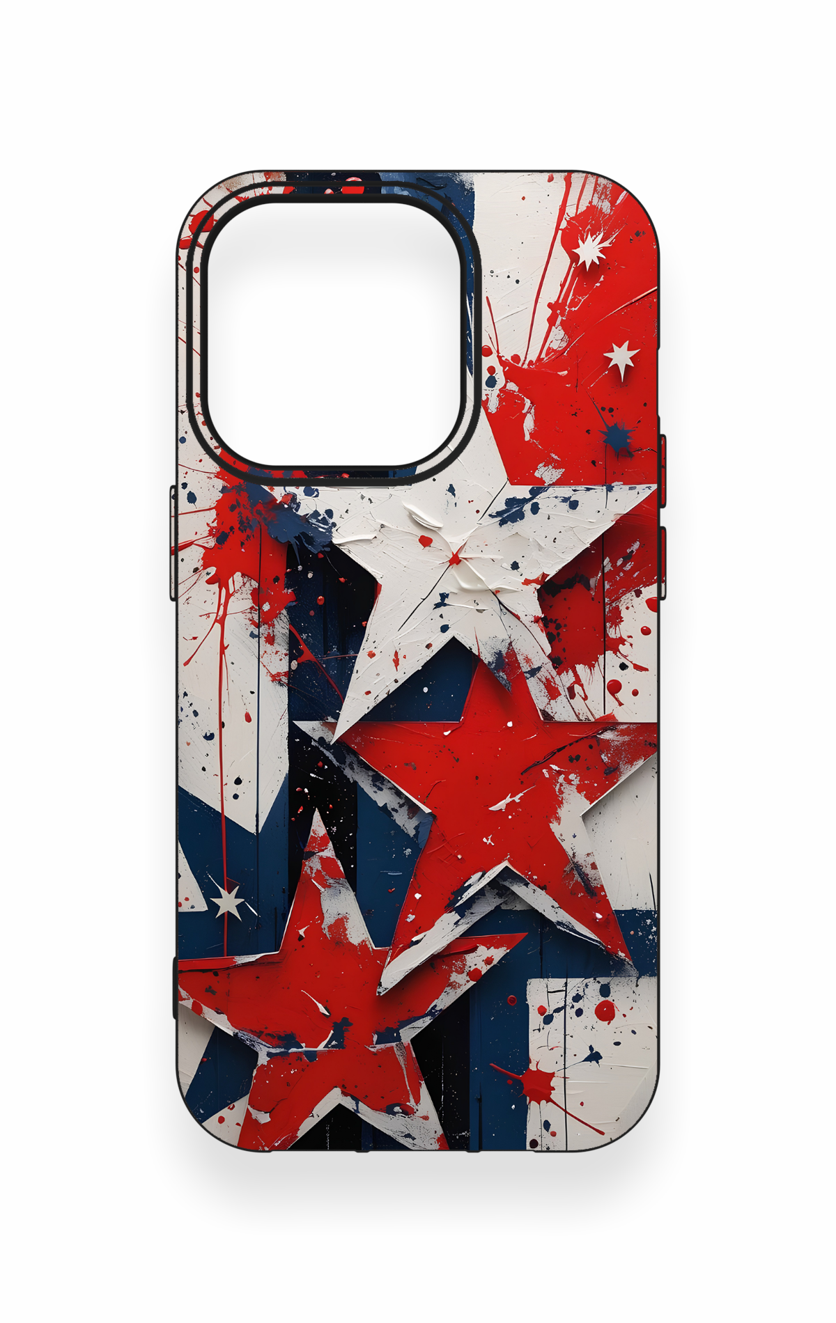 iPhone 14 Pro Uyumlu Star Flag Desenli Silikon Kılıf