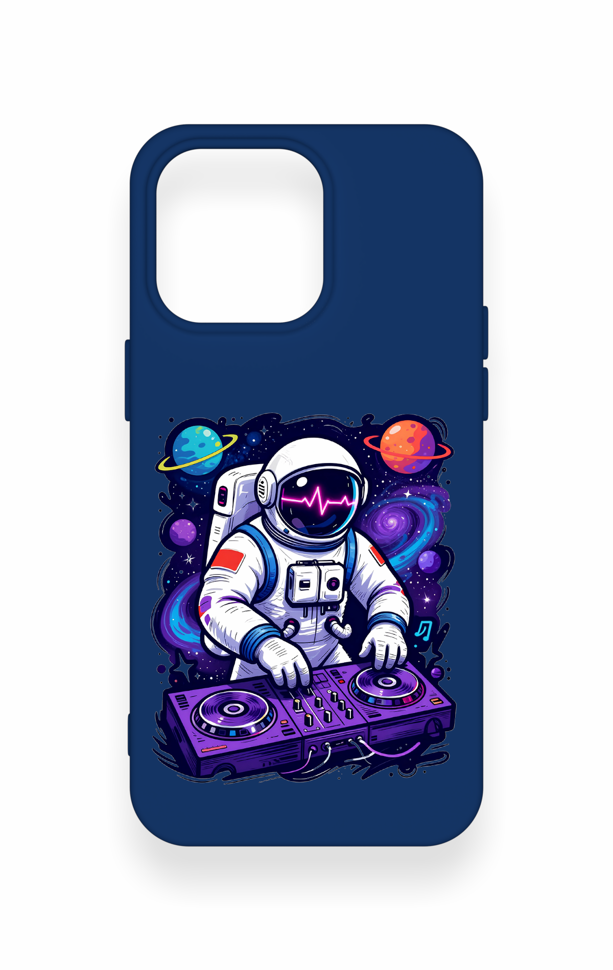 iPhone 15 Pro Max Uyumlu Astronot DJ Desenli Silikon Kılıf