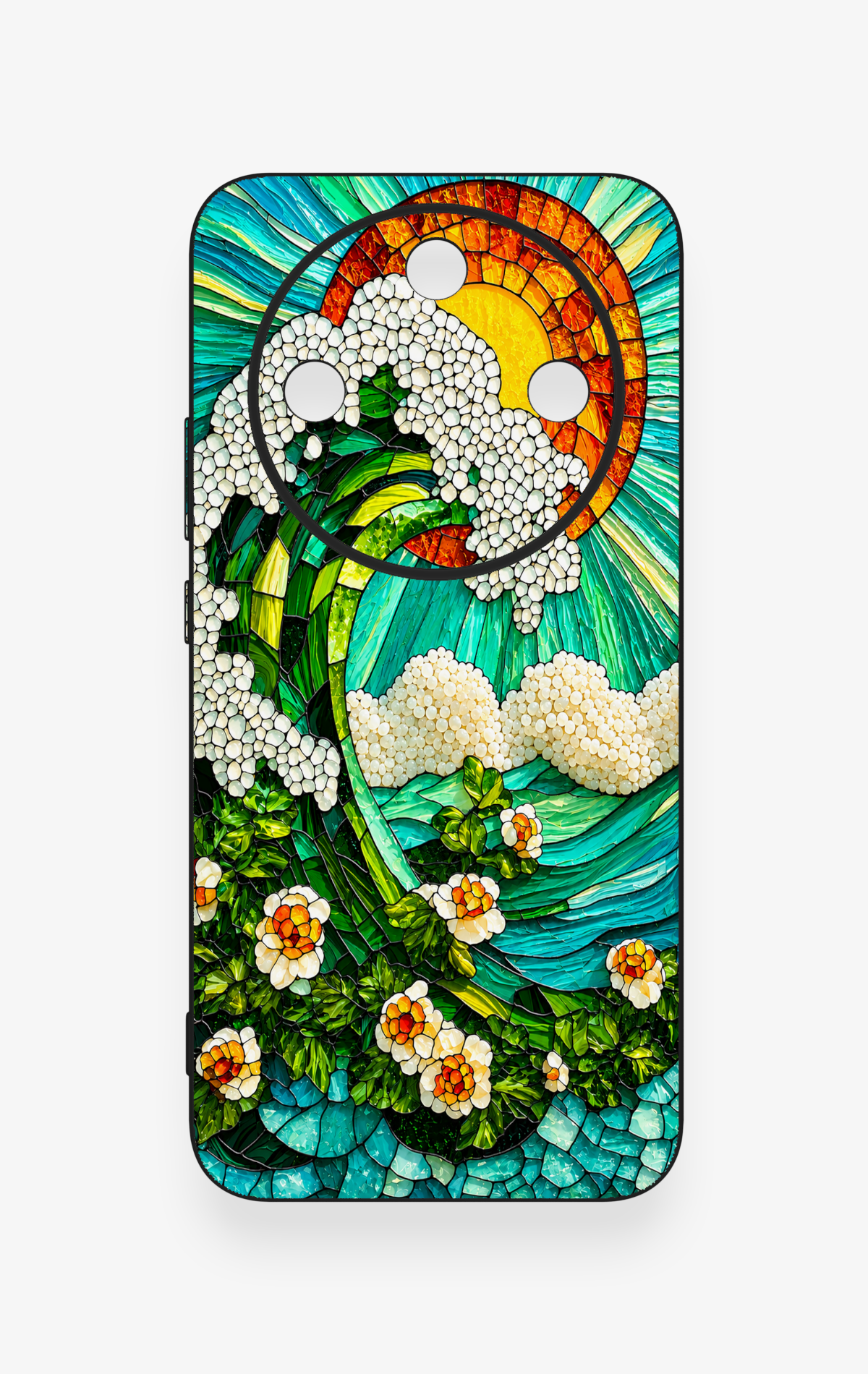 Honor Magic 8 Lite Uyumlu Mozaik Okyanus Dalgası Desenli Silikon Kılıf