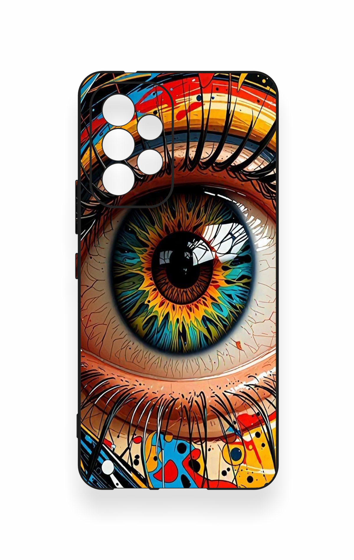 Samsung A53 Uyumlu Renkli Göz Bebeği Desenli Silikon Kılıf