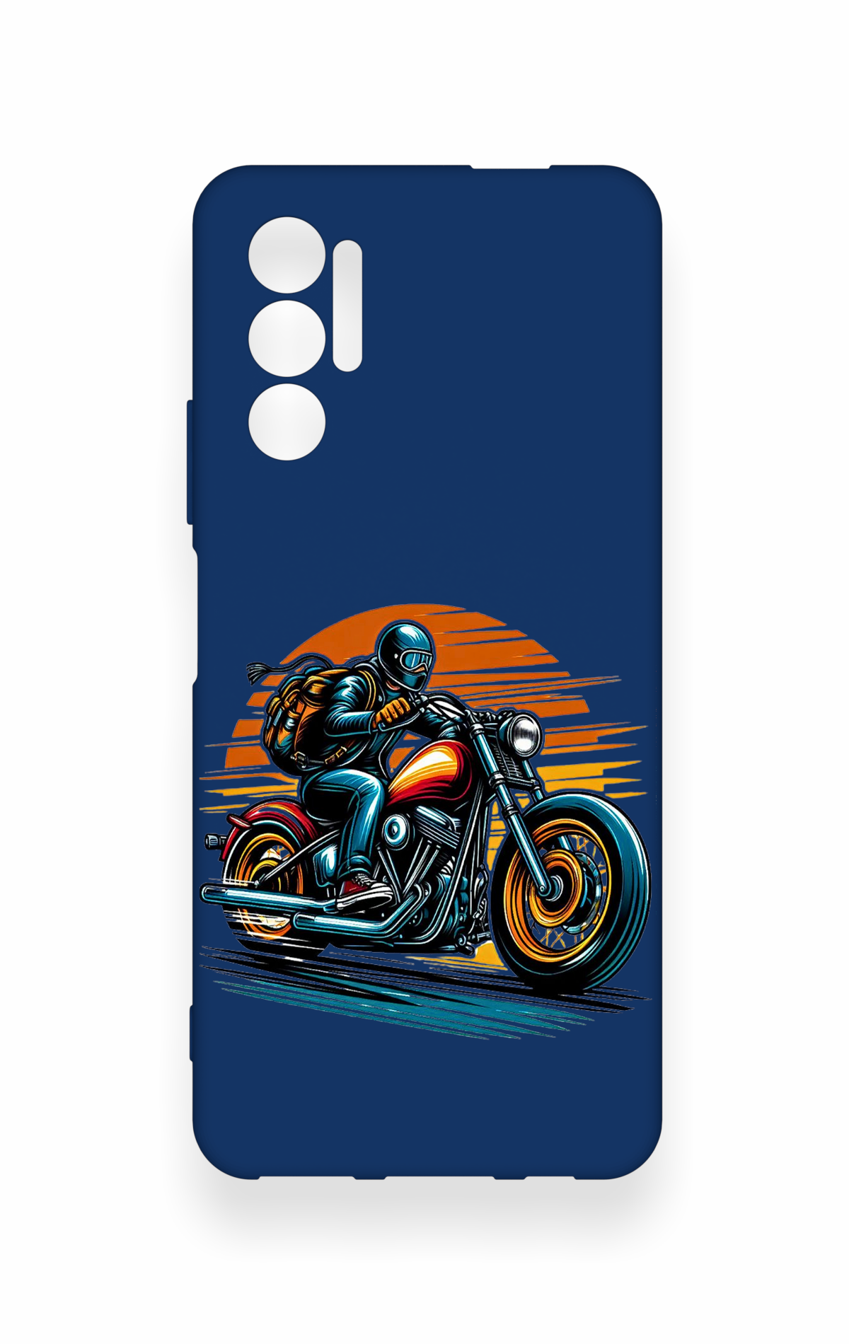 Tecno Pova 3 Uyumlu Moto Rider Desenli Silikon Kılıf