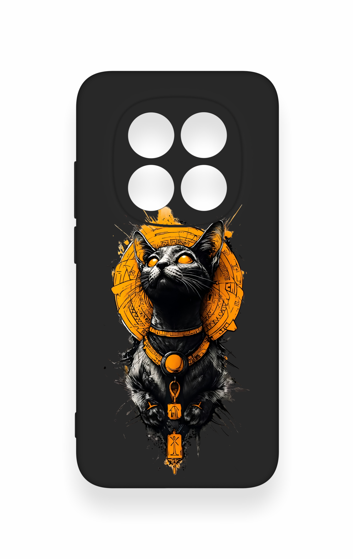 Redmi Note 15 Pro 5G Uyumlu Mısırlı Kedi Tanrısı Desenli Silikon Kılıf