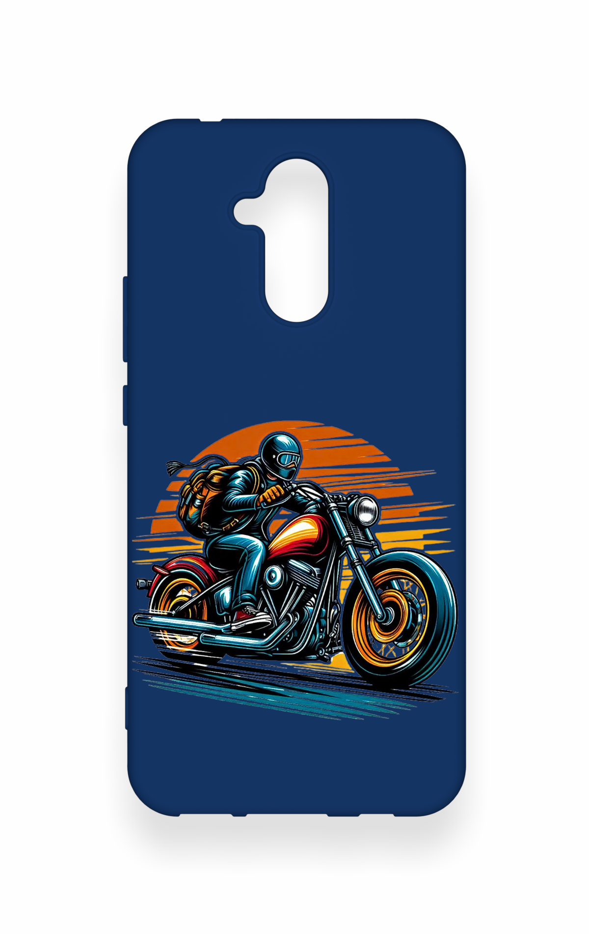 Huawei Mate 20 Lite Uyumlu Moto Rider Desenli Silikon Kılıf