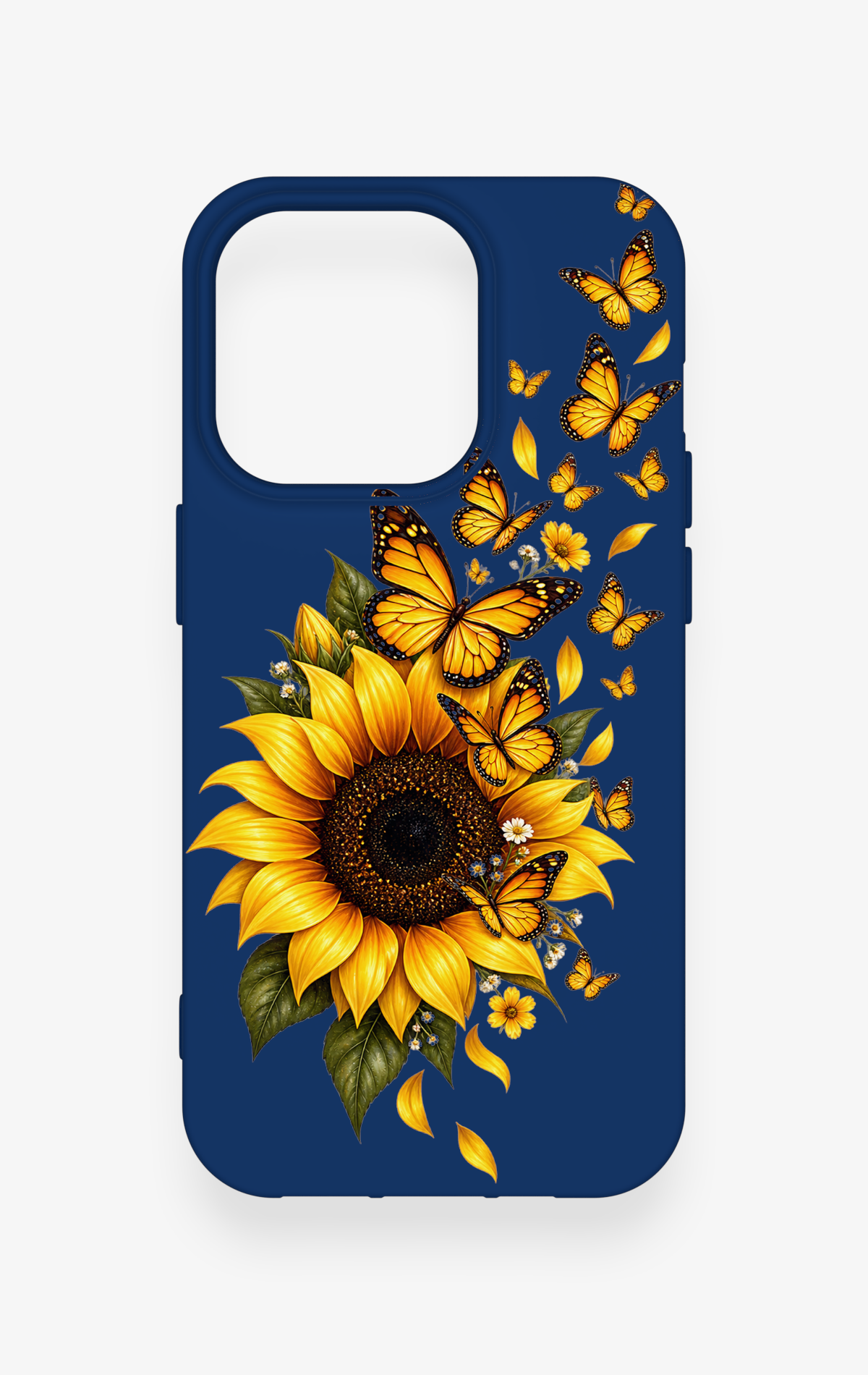 iPhone 14 Pro Uyumlu Ayçiçeği Desenli Silikon Kılıf