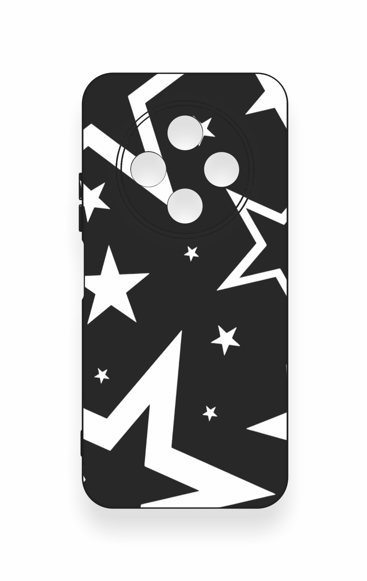 Tecno Spark 30C Uyumlu Siyah Mega Star Desenli Silikon Kılıf