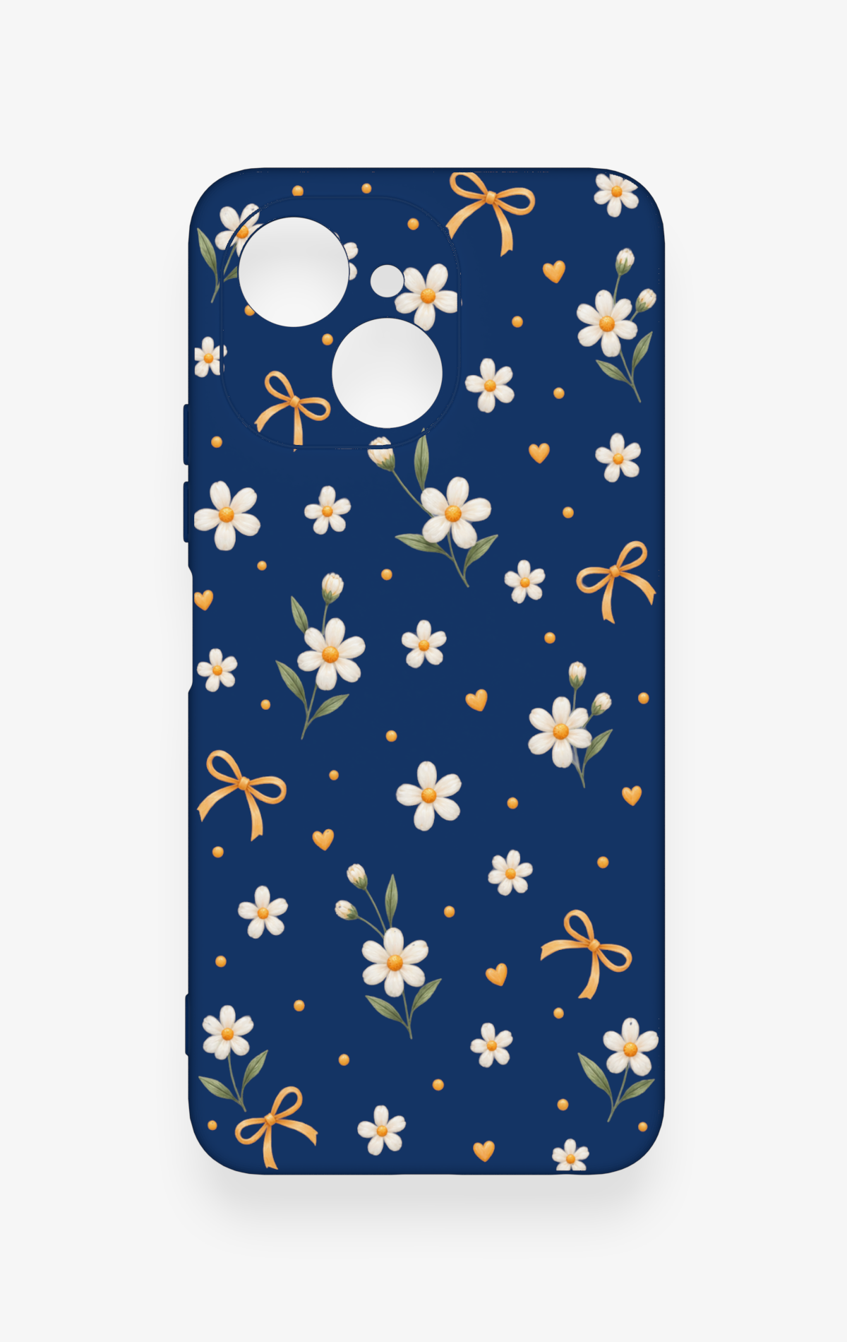 Tecno Spark 40C Uyumlu Papatya Fiyonk Desenli Silikon Kılıf