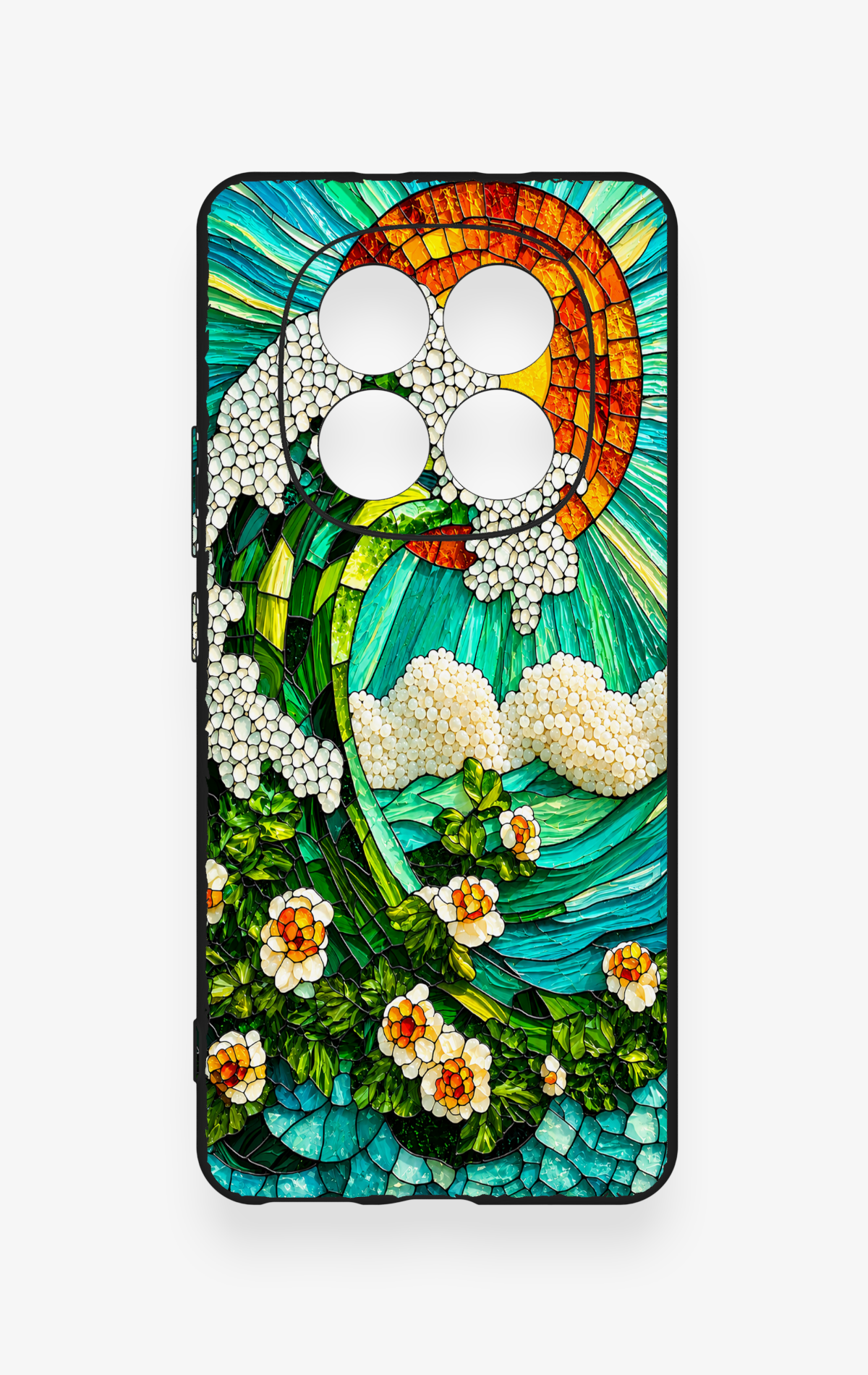 REDMİ NOTE 15 4G Uyumlu Mozaik Okyanus Dalgası Desenli Silikon Kılıf
