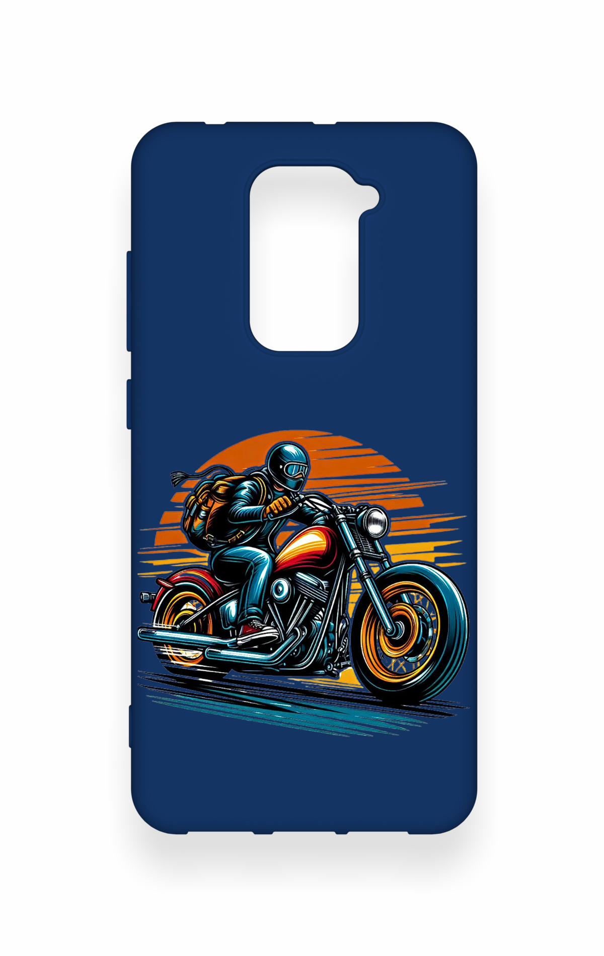 Redmi Note 9 Uyumlu Moto Rider Desenli Silikon Kılıf